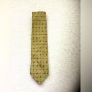 ERMENEGILDO ZEGNA Gold, Green and Red Pattern Tie